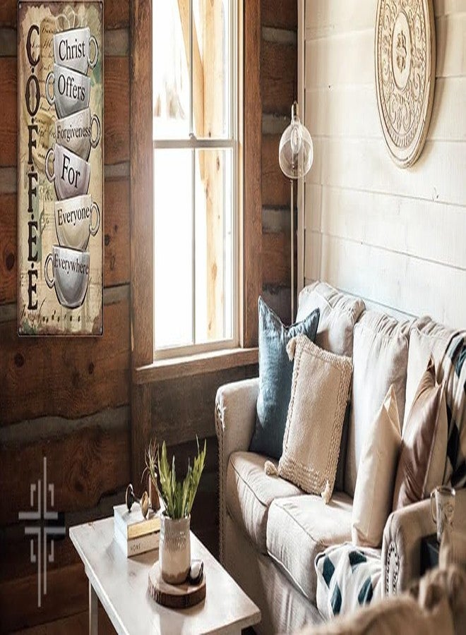CrazySign Christ Offers Forgiveness for Everyone 12x8 Metal Sign - Wall Art for Christian Kitchen & Indoor Porch, Rustic Coffee Station Decor,Office, Church & Funny Gifts (705) - Image 4